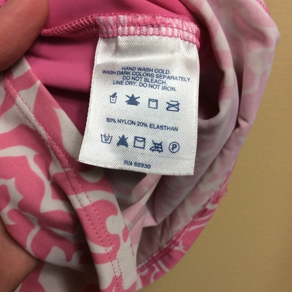 🎈3/$20!  Lands End pink floral rash guard. Medium. 10–12.